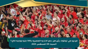 فيديو على تيكتوك يثير هل دعم الأندية المصرية بـ500 جنيه ووجبة كافٍ؟ السبت 09 أغسطس 2025